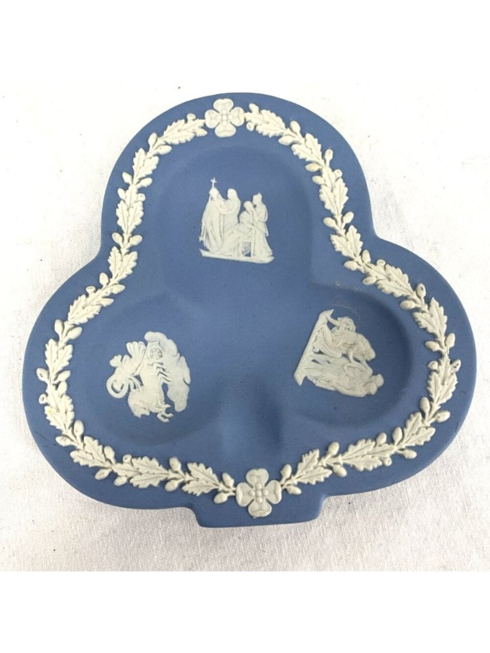 Wedgwood Jasper Ware Blue Club Shaped Trinket Candy Dish